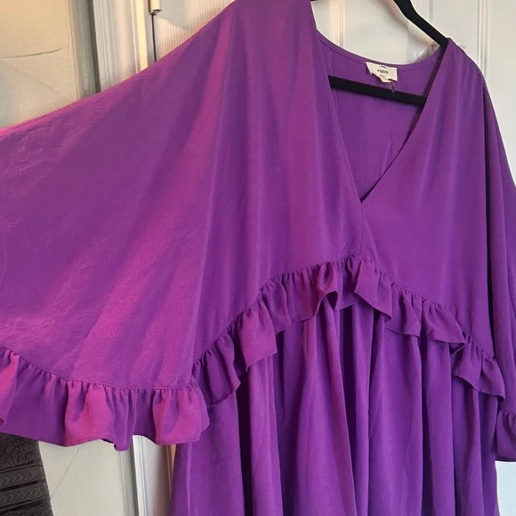 Entro Purple Ruffle Blouse1XL - Picture 3 of 6